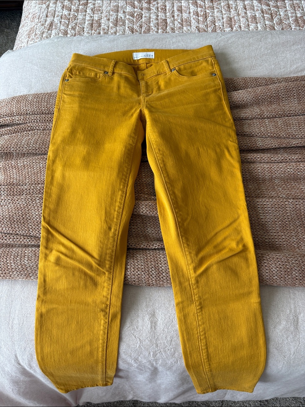 LOFT Mustard Yellow Skinny Jeans